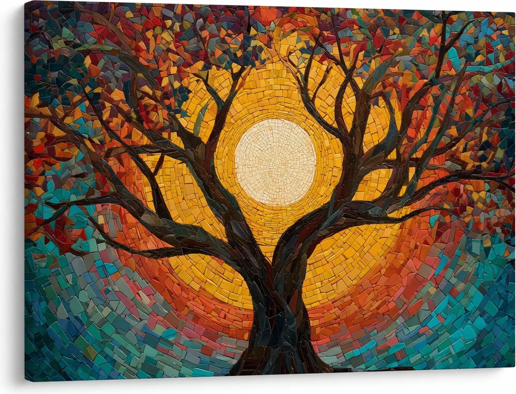 Obraz - Słońce w koronie drzewa życia (70x50 cm)
