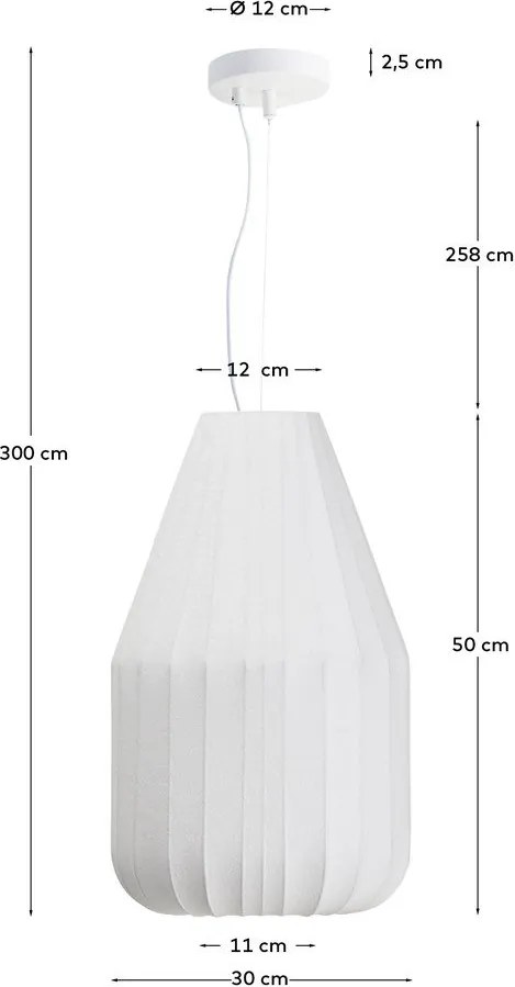 Biała lampa sufitowa z tekstylnym kloszem ø 30 cm Somar – Kave Home