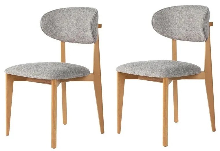 Zestaw krzeseł do jadalni Lionte Grey and Light Oak, 2 szt.