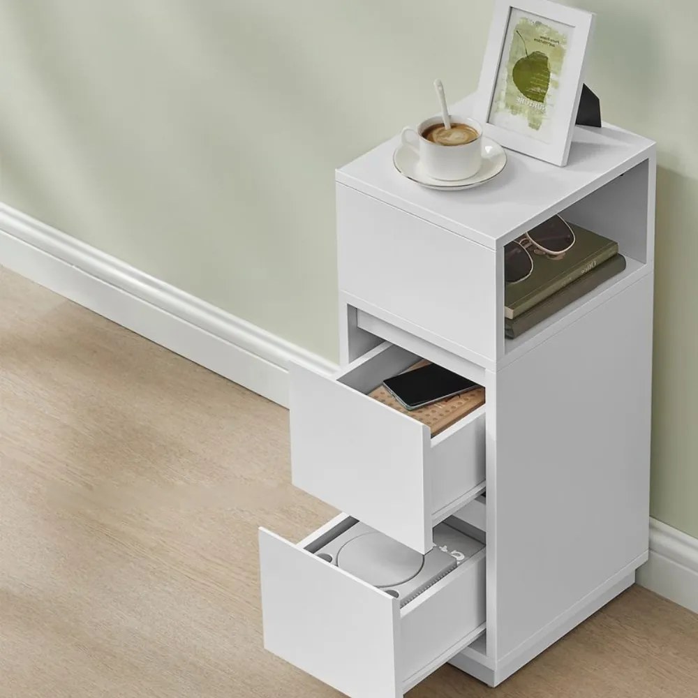 Vasagle Szafka nocna ROBIN, 30x25x65cm, biała