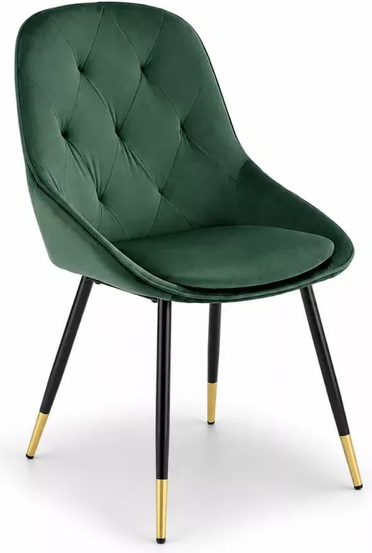 Krzesło Emerald – eleganckie, tapicerowane z nowoczesnym designem, na metalowych nogach