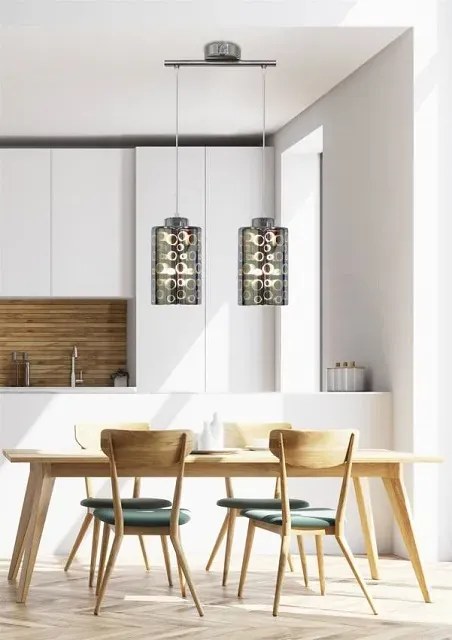 Podwójna chromowana lampa wisząca nad wyspę - 5X V062 Z7-H40