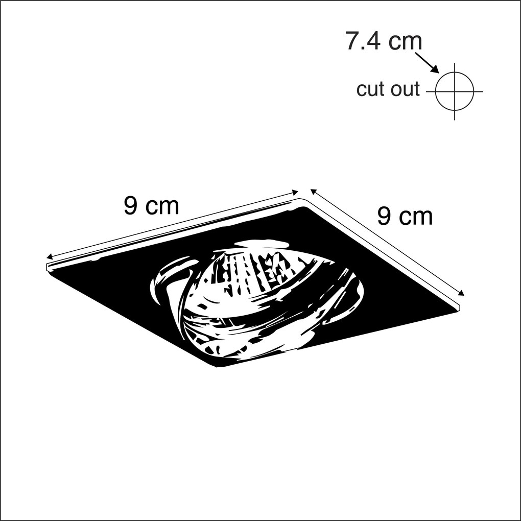 Nowoczesny Kinkiet / Lampa scienna montowany wsuficie chromowany uchylny zestaw 10 sztuk - Edu Nowoczesny Oswietlenie wewnetrzne