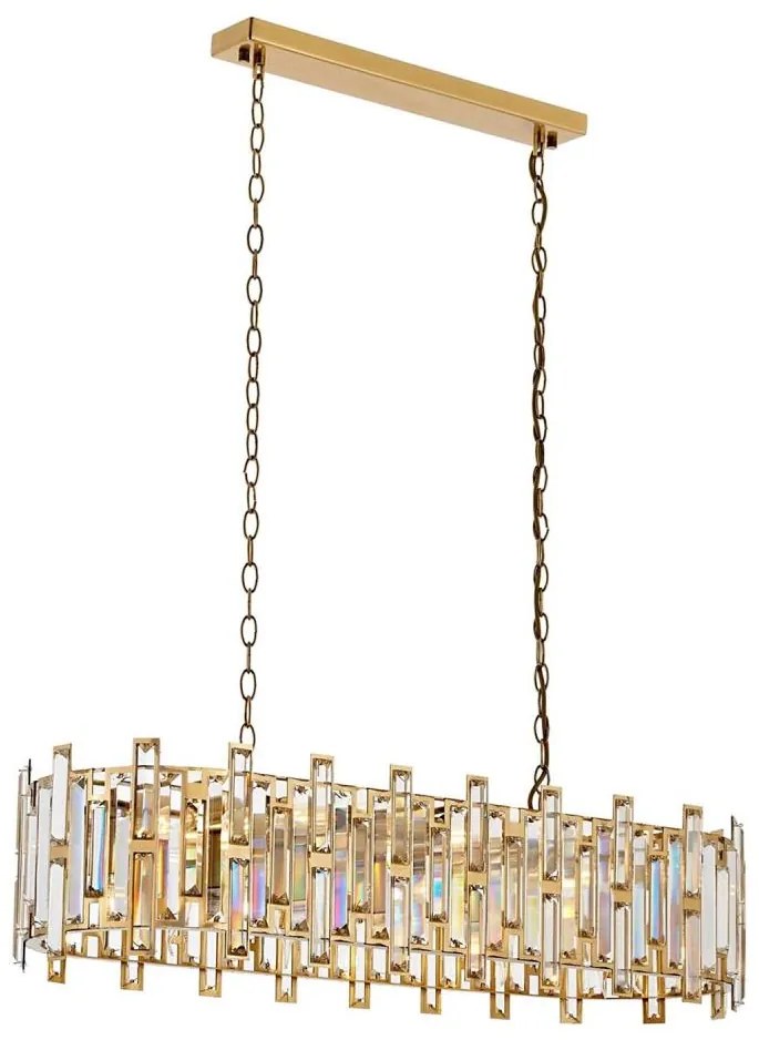 Żyrandol na łańcuchu CRYSTALLINE 13xE14/40W/230V złoty