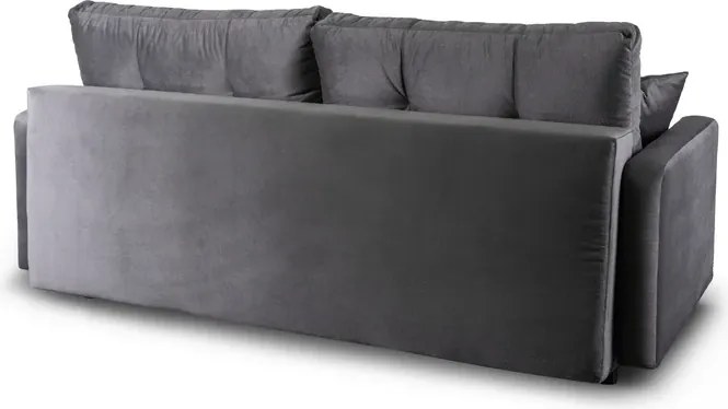 Sofa z Funkcją Spania SEUL Rozkładana Dwuosobowa Welurowa Szara Glamour