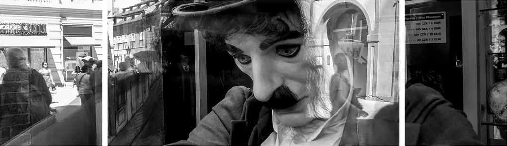 Obraz - Charles Chaplin w Pradze (170x50 cm)