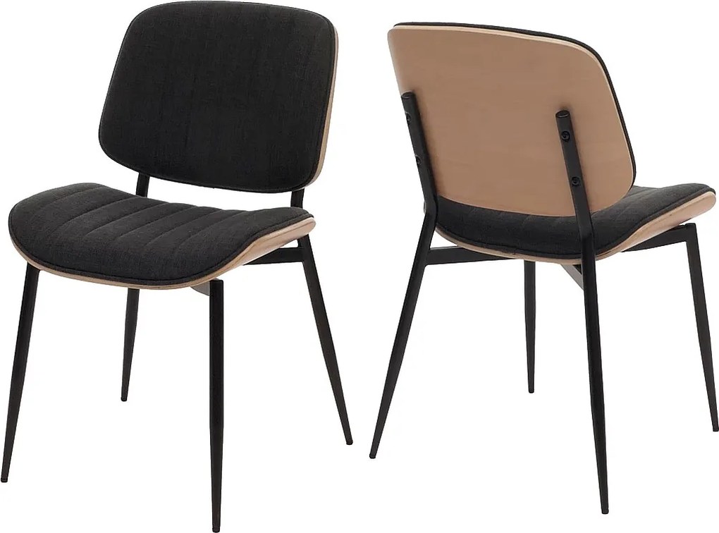 Krzesło do jadalni MCW-O44 (zestaw 2 sztuk),  naturalny, ciemnoszary