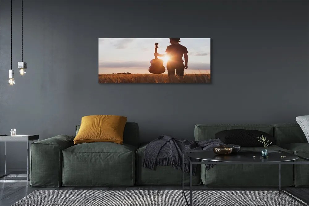 Obraz drukowany na płótnie Ekspresja Gry Na Gitarze