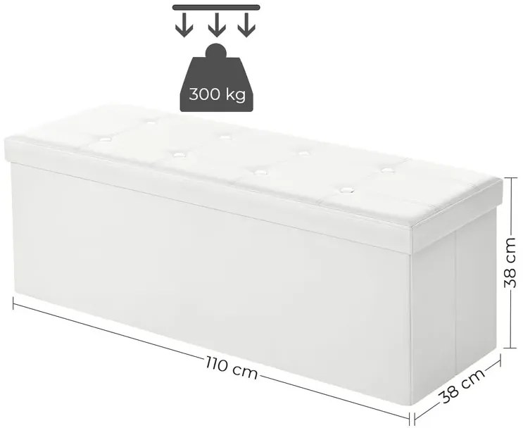 Biała pufa skórzana z guzikami C1-P37