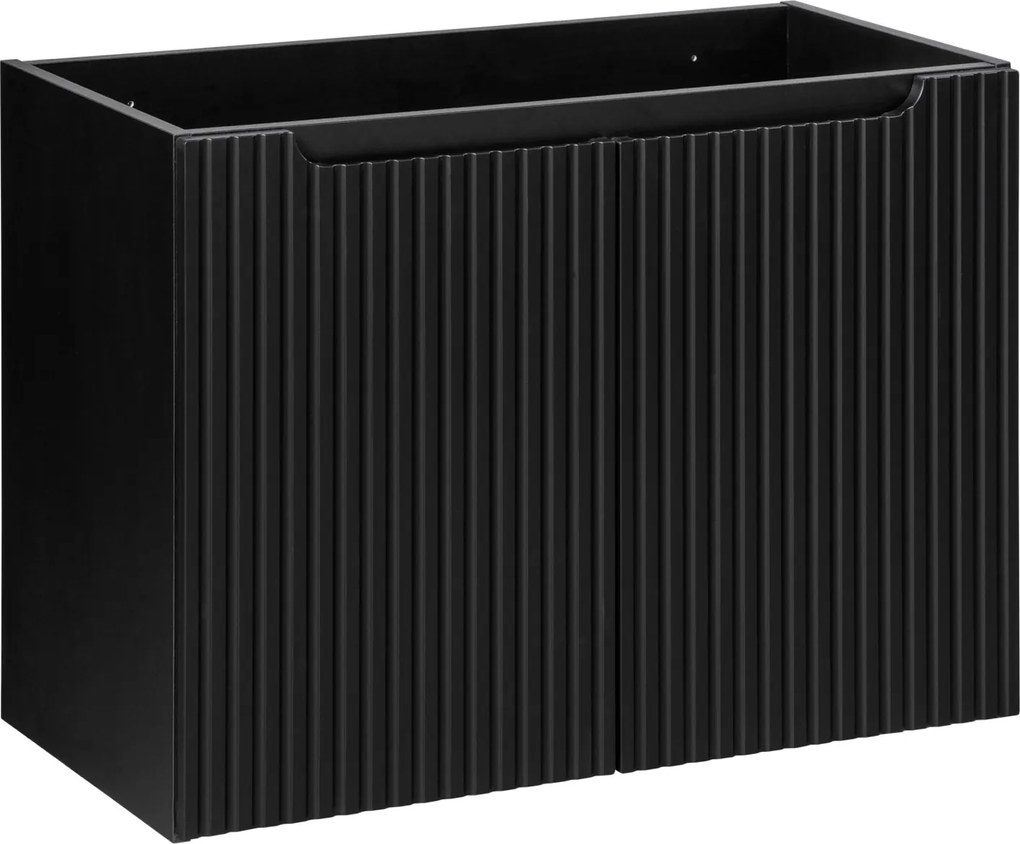 Wisząca szafka umywalkowa 2-drzwiowa Nova 80 cm, czarny mat