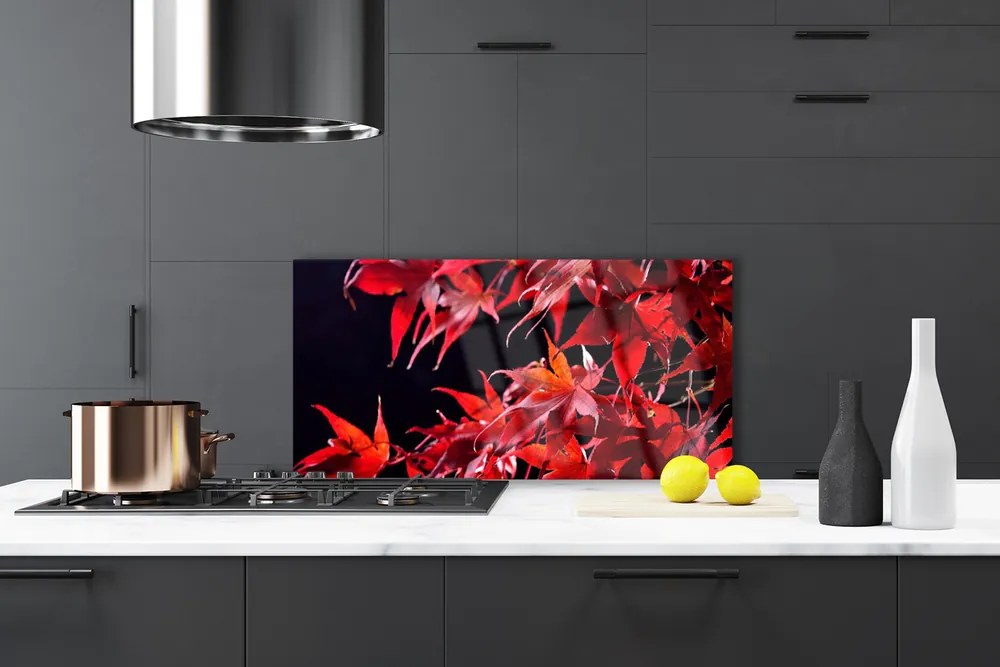 Panel Szklany Organiczna Tekstura Liści