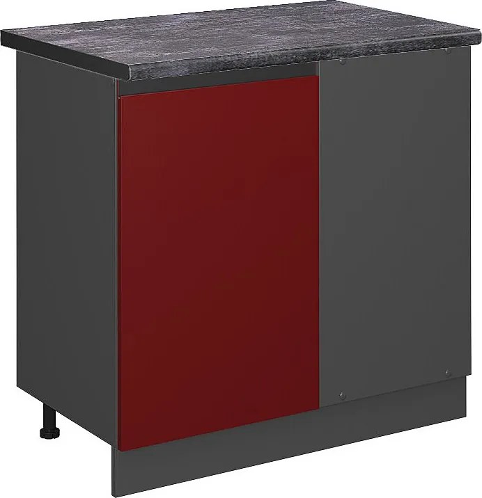 Szafka narożna czerwony 86x60x81.6 r-line