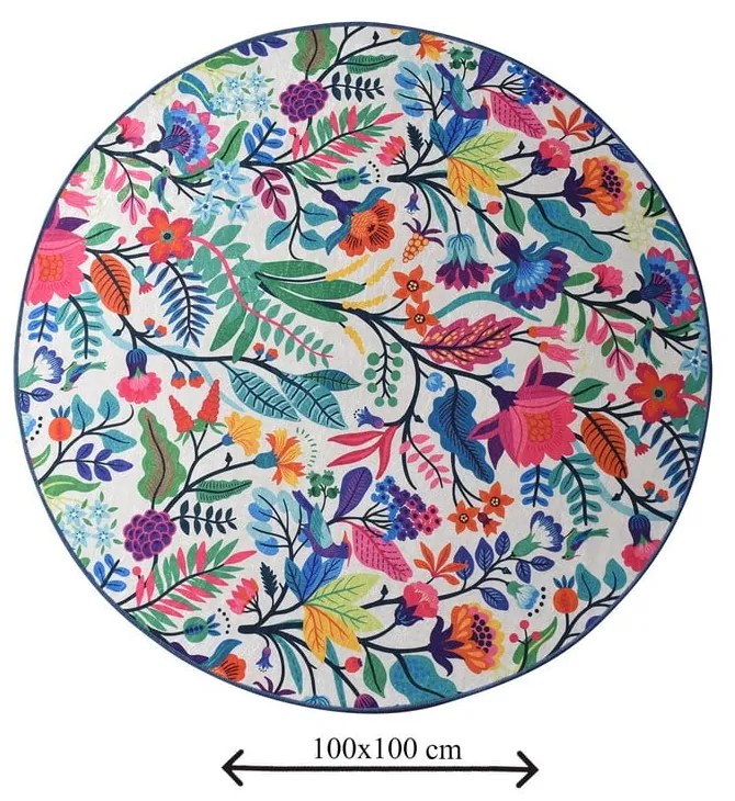 Dywanik łazienkowy Foutastic Wild Garden Circle, ø 100 cm