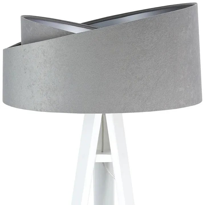 Szaro-biała skandynawska lampa stojąca trójnóg - S024 G2-E55