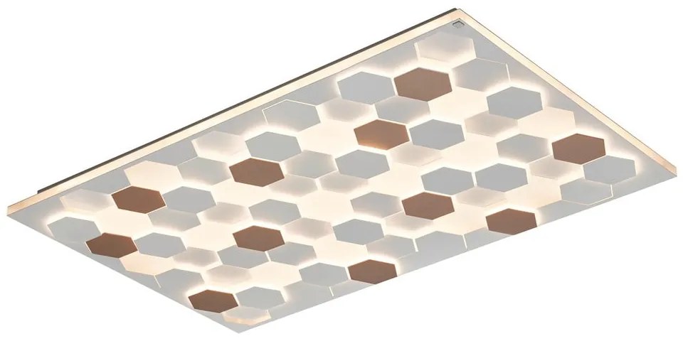Biała lampa sufitowa LED ze sterowaniem głosowym/mobilną aplikacją i metalowym kloszem 70x115 cm Cifavo – CINQUE