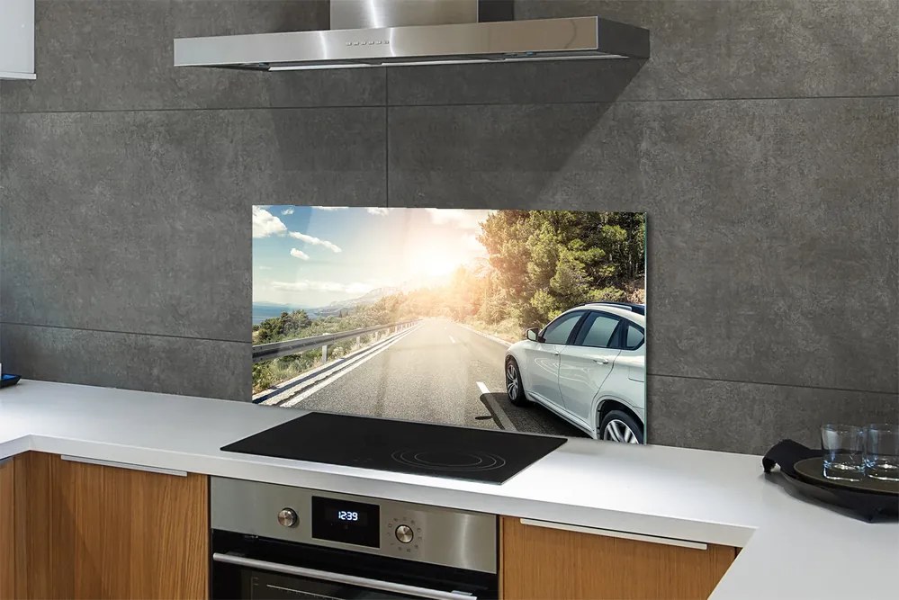 Panel szklany do Kuchni Samochód na Górskiej Drodze