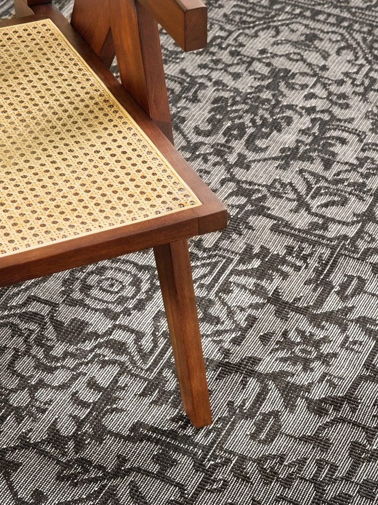 Dywan zewnętrzny dwustronny Duet czarno-kremowy 160 cm x 230 cm