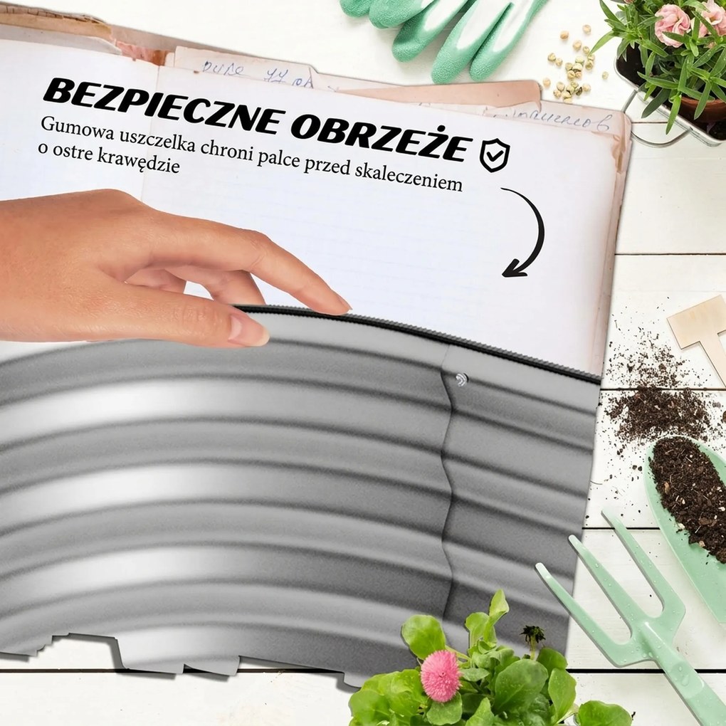 Outsunny Grzadka na ziolowe z Metalu, 2 Poziomy, odporna na wszystkie warunki atmosferyczne, otwarte dno, 120 x 90 x 30cm, Kolor: Srebrny