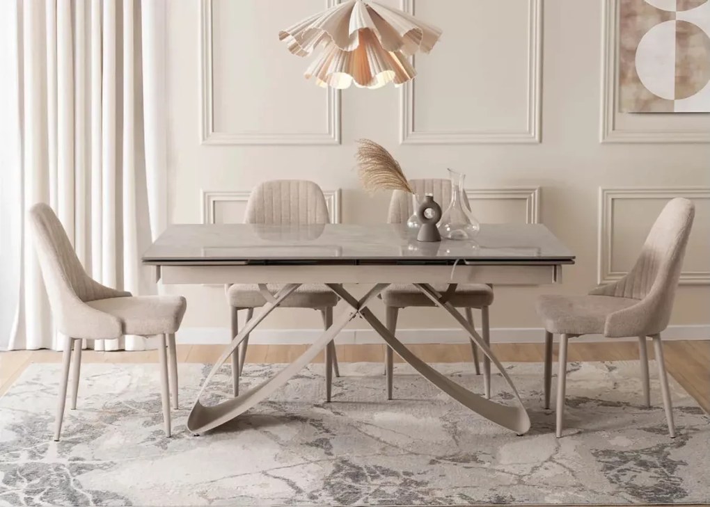 Stół rozkładany Twig 160-240 cm - nowoczesny stół do jadalni i salonu z ceramicznym blatem
