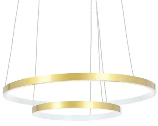 Złota lampa wisząca LED z dwoma ringami o różnej średnicy - 2X V082 G1-S08