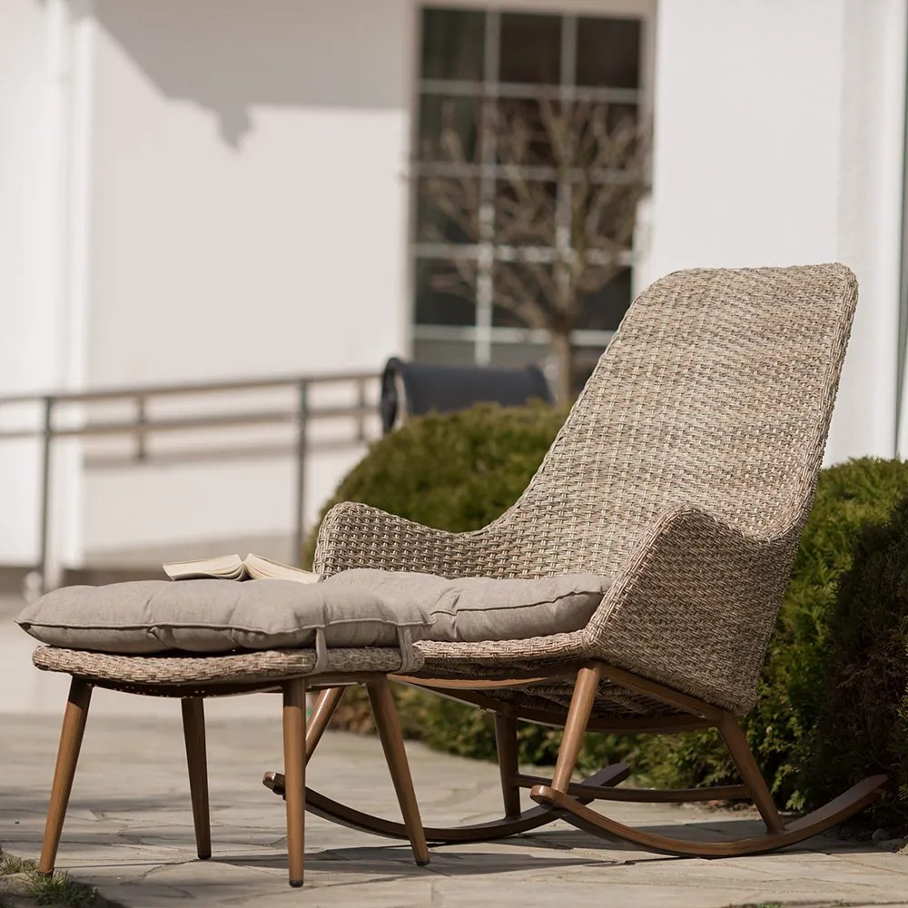 Fotel bujany z podnóżkiem Melanie cappuccino PATIO