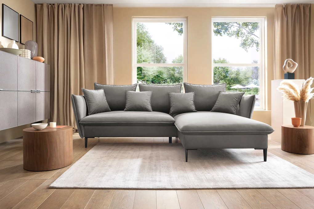 Narożnik tapicerowany GLOSS z funkcją spania z pojemnikiem nowoczesny modern glamour