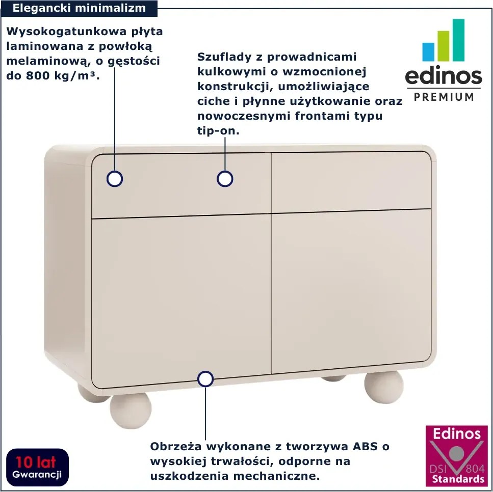 Kaszmirowa komoda z szufladami H8-W39