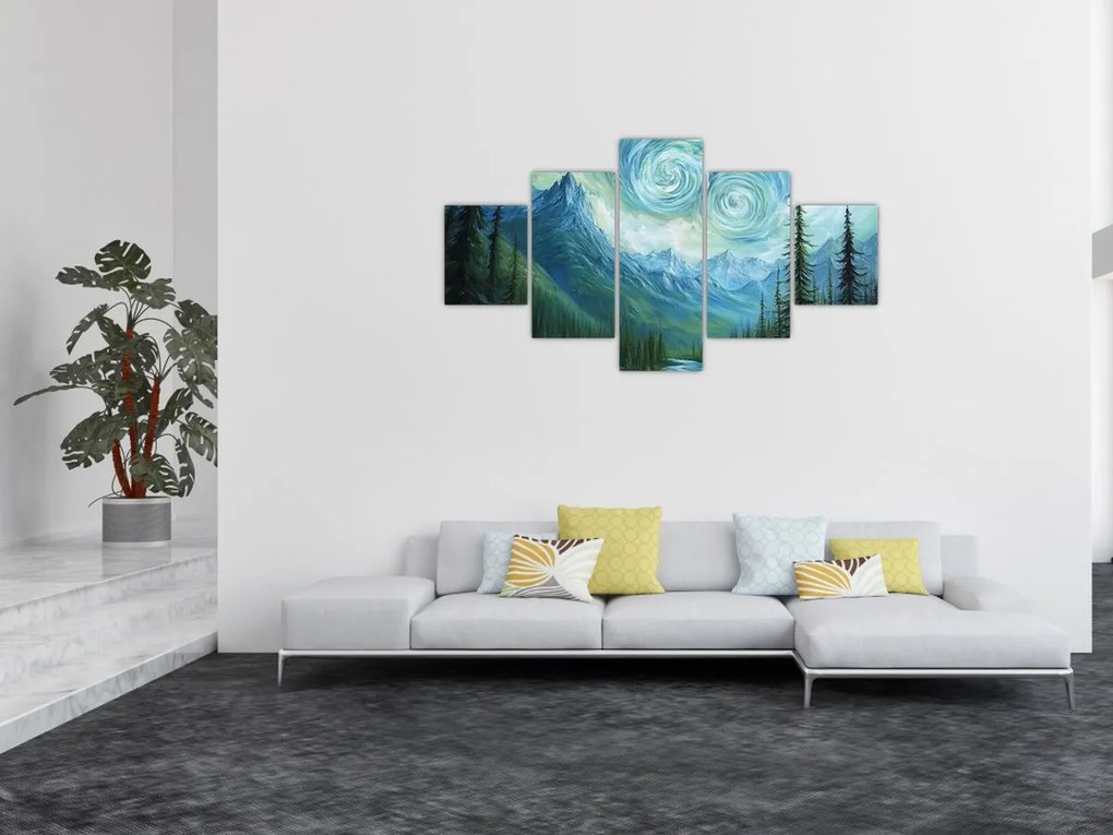 Obraz - Krajobraz z nutą Van Gogha (125x70 cm)