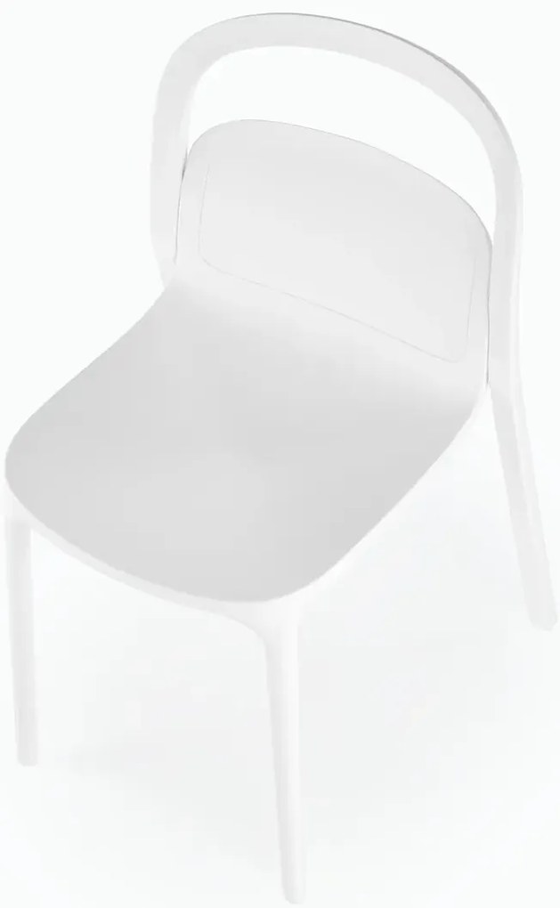 Białe minimalistyczne krzesło ogrodowe sztaplowane R3-S72