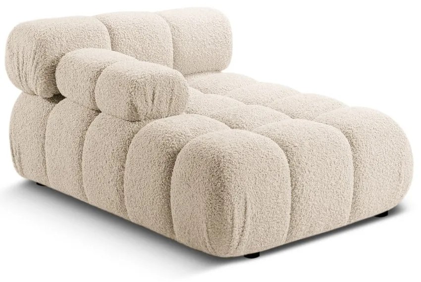 Beżowy moduł sofy z materiału bouclé (lewostronny) Bellis – Micadoni Home