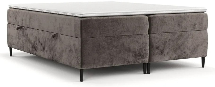 Brązowe łóżko boxspring ze schowkiem 140x200 cm Araya – Maison de Rêve