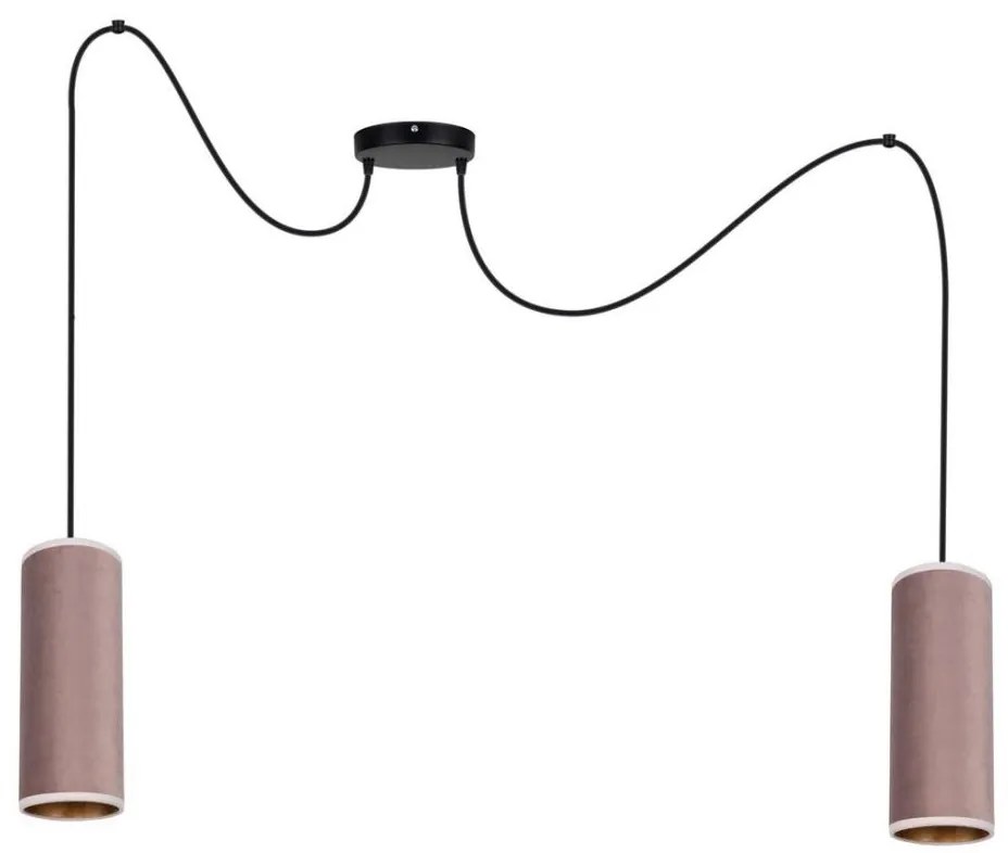 Lampa wisząca AVALO 2xE27/60W/230V różowo-miedziana, na linkach