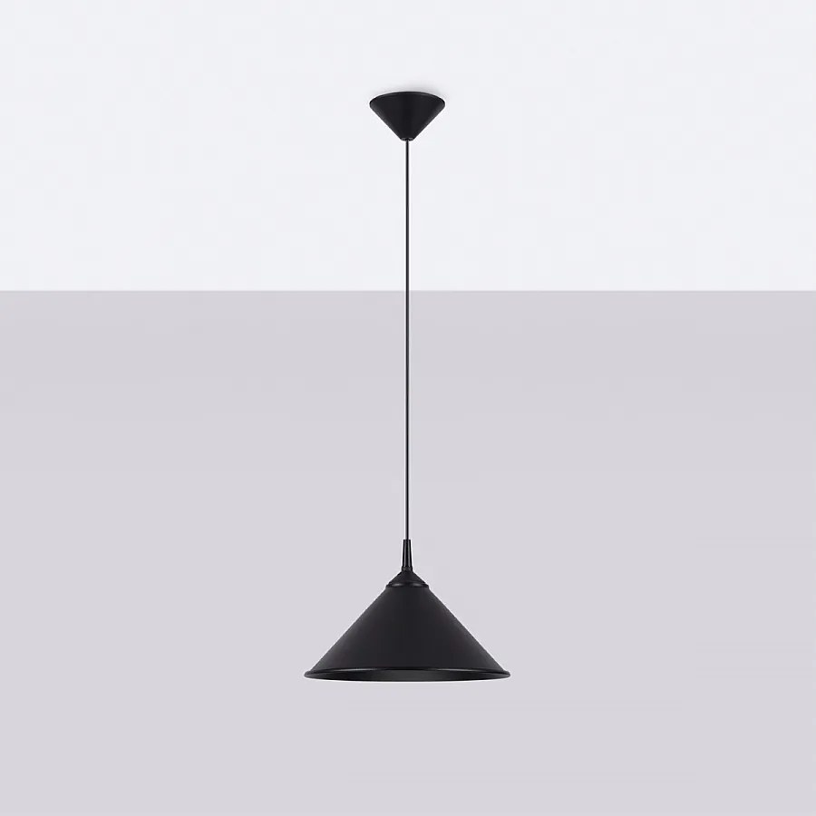 Lampy wiszące skandynawski Paloa, stal - 1 źródło światła 4000K - L.30 x H.76 cm - czarny