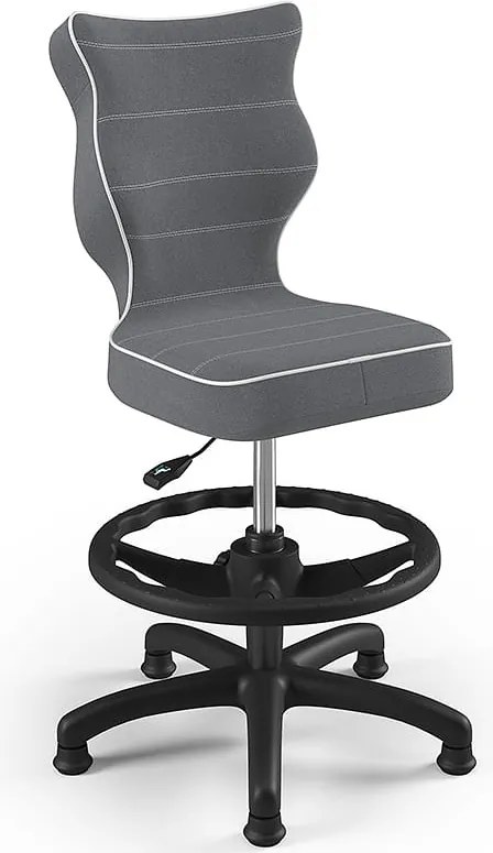 Krzesło dziecięce do biurka Petit Black z podnóżkiem rozmiar 3 (119-142 cm)