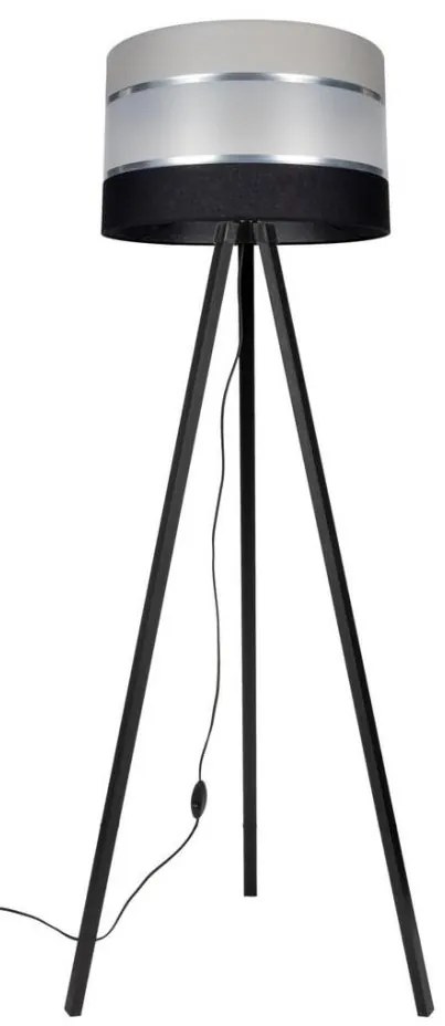 Lampa stojąca CORAL 1xE27/60W/230V wenge/czarny/szary/chrom