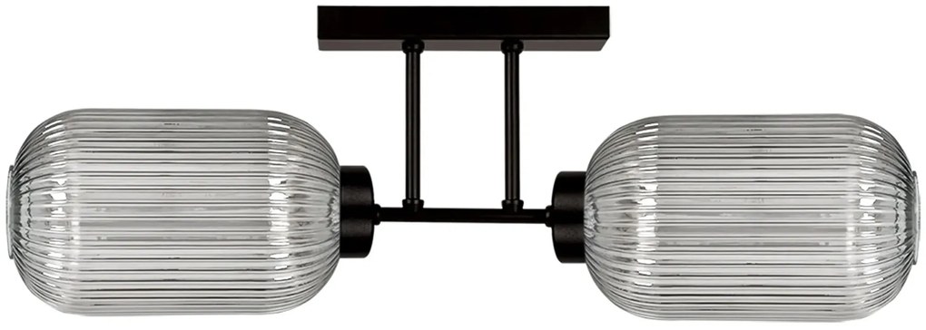 Podwójna sufitowa lampa z grafitowymi kloszami F2-W52