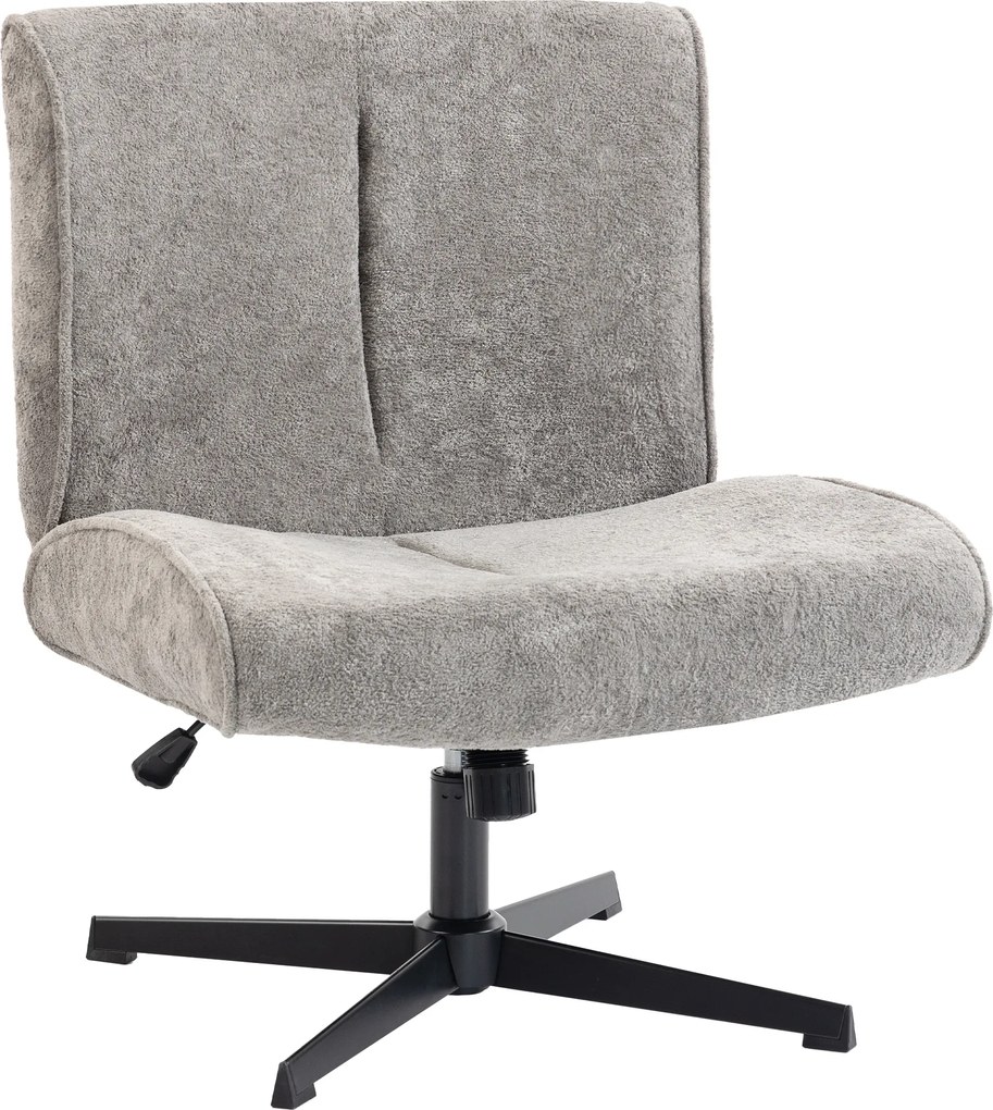 HOMCOM Obrotowy Fotel Akcentowy, Tapicerowany Fotel Lounge z Regulacją Wysokości do Salonu, Biura, Szary | Aosom PL
