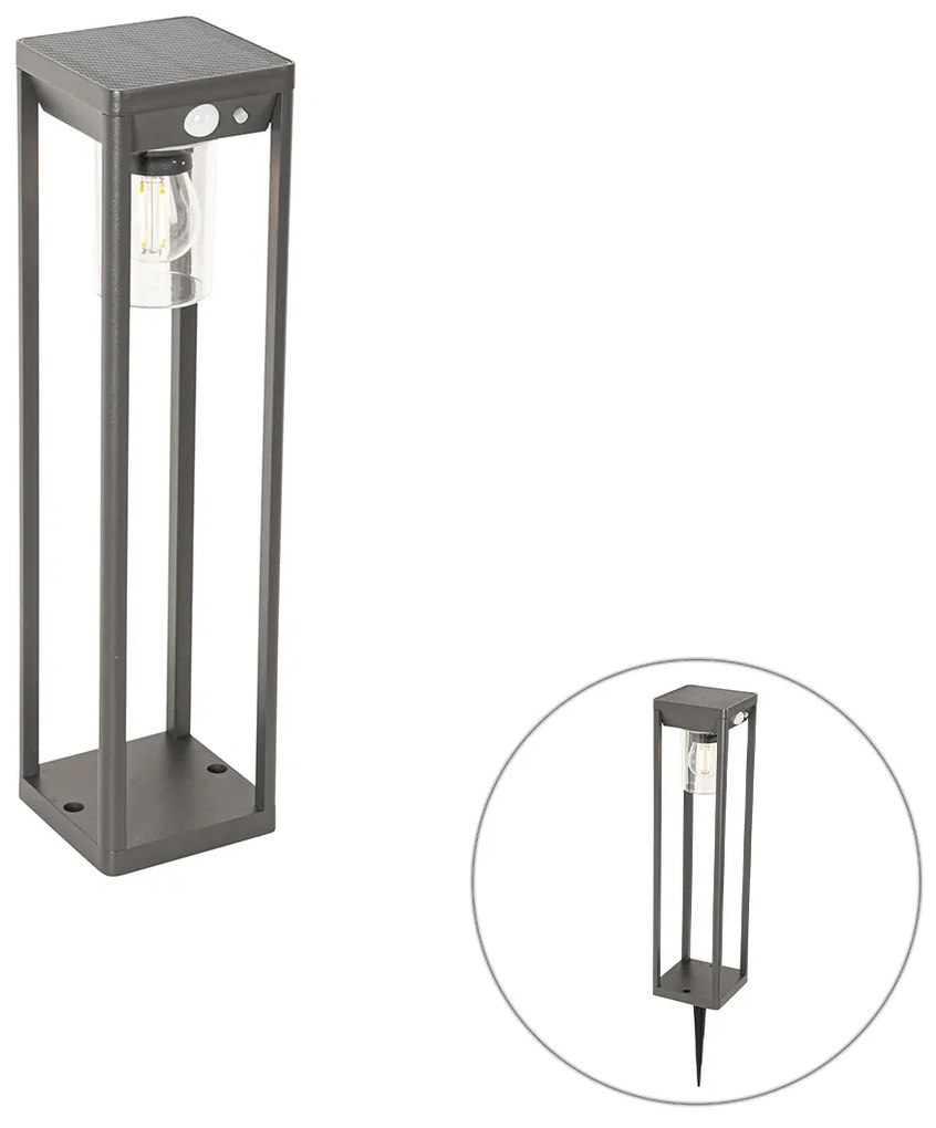 Zewnetrzna Lampa podłogowa zewnętrzna ciemnoszara 40 cm z wbudowanym LED i ściemnianym światłem na panel słoneczny - Sonne Nowoczesny Oswietlenie zewnetrzne