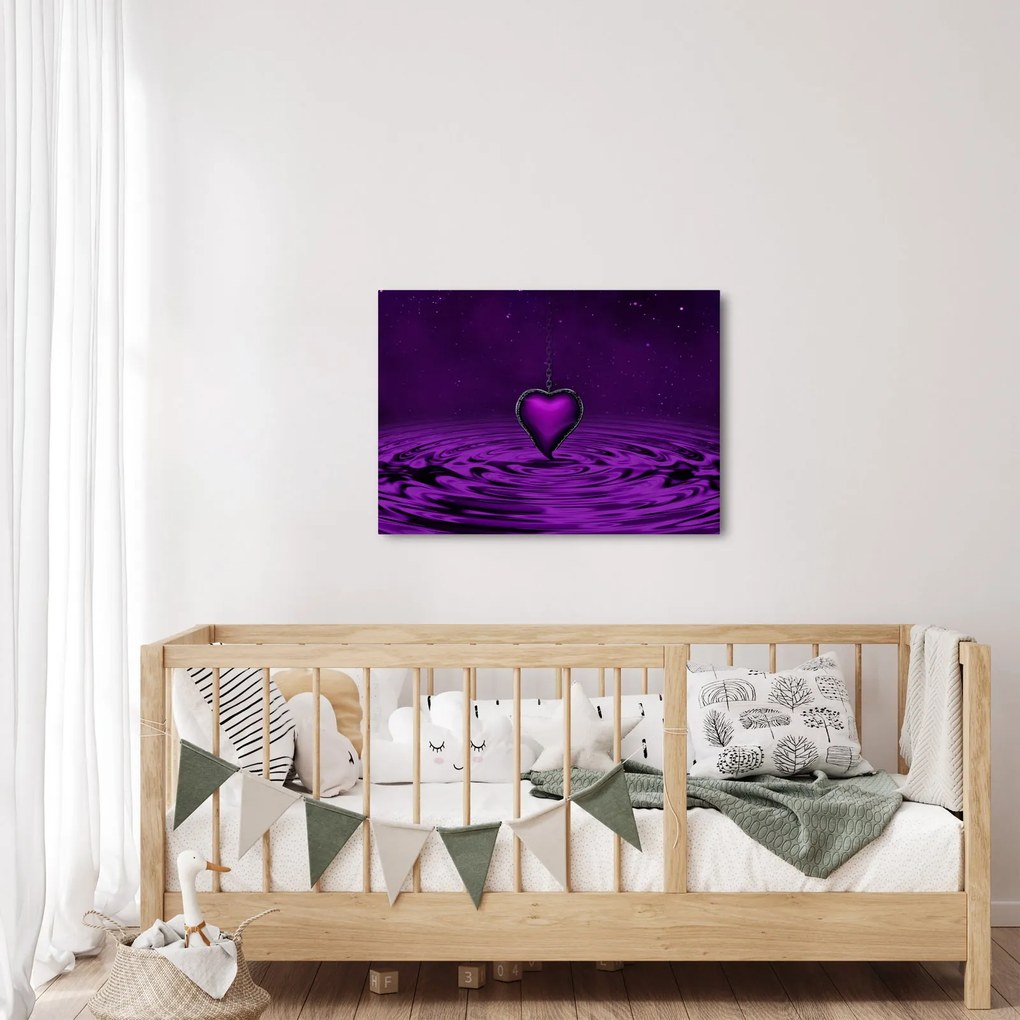 Obraz fioletowego serca (70x50 cm)