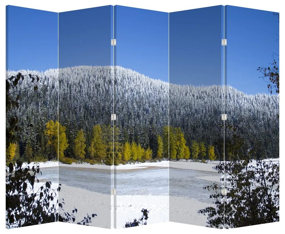 Parawan - Śnieżne góry zimą (210x170 cm)