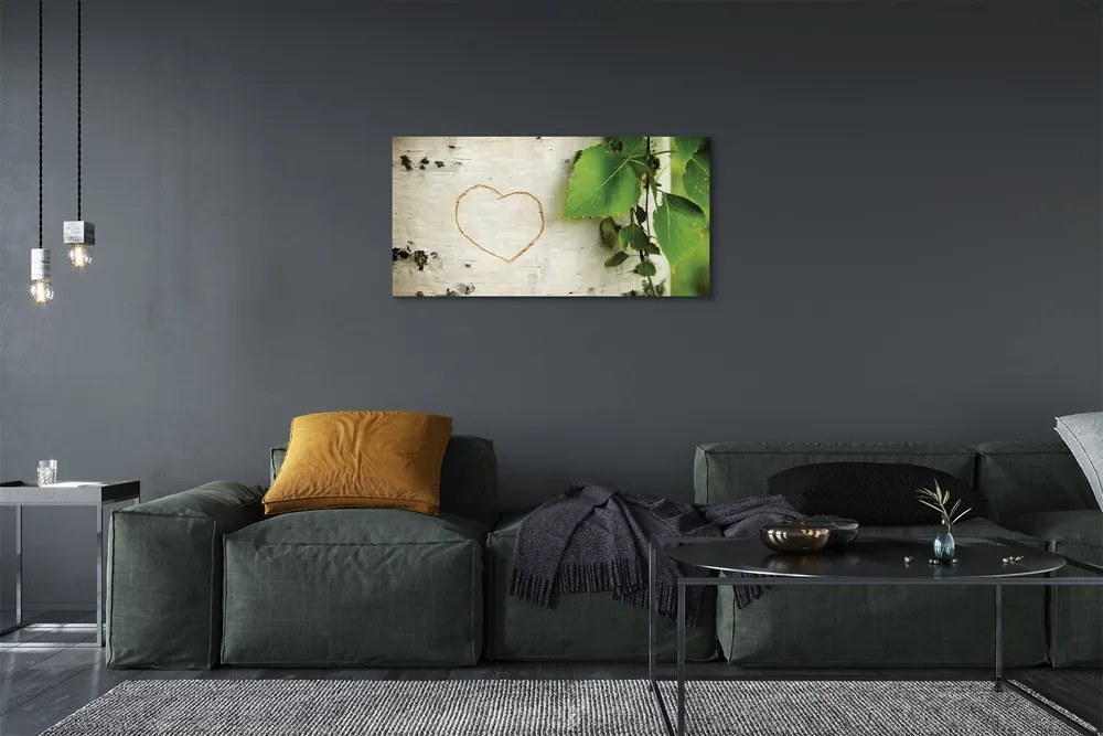 Zdjęcie na płótnie Serce z Liści Brzozy