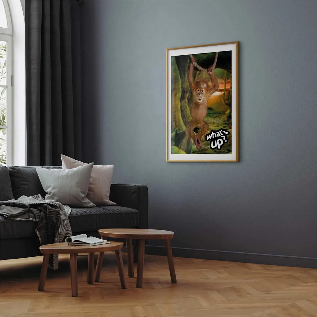 Plakat What's Up 21x30 cm z ramą złotą z marginesem ARTGEIST B