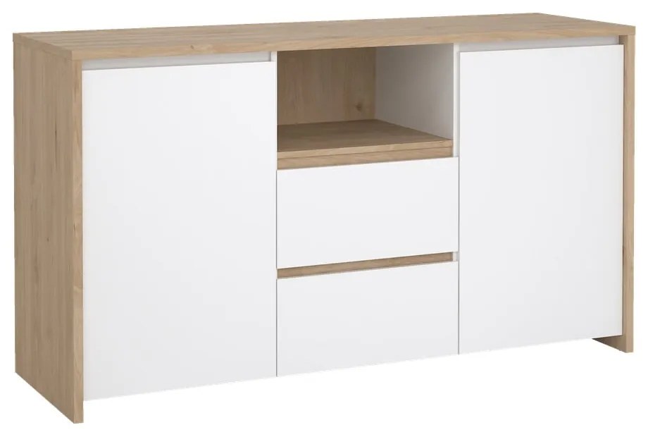 Biało-naturalna komoda w dekorze dębu 149x84x48 cm Next – Tvilum