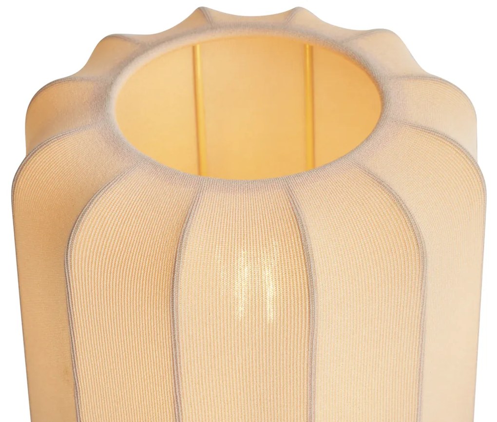 Lampa stołowa Japandi złota z beżowym kloszem - PluniJapandi Oswietlenie wewnetrzne