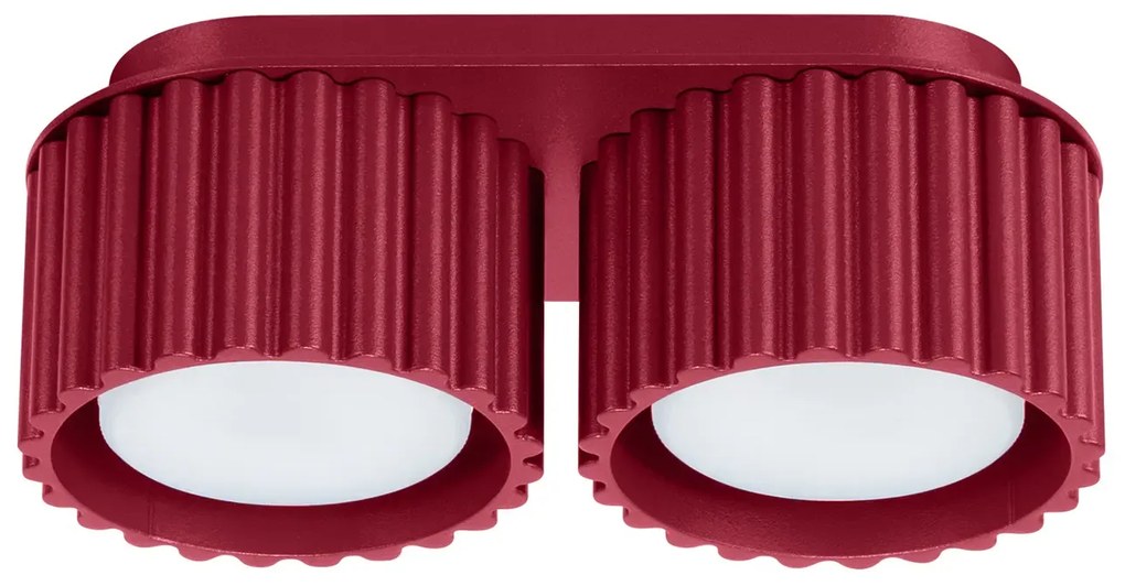 Plafon dwupunktowy AURA 2 burgund GX53 ryflowany  SOLLUX  LIGHTING