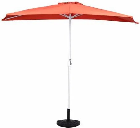 Półokrągły parasol balkonowy 270 cm terakota + podstawa