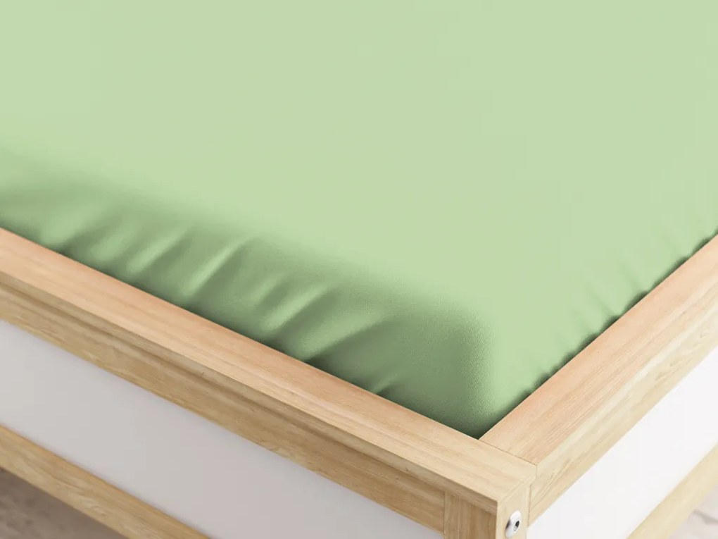 PrzytulneMieszkanie.pl Prześcieradło z mikrofibry z gumką jasnozielone 90 x 200 cm