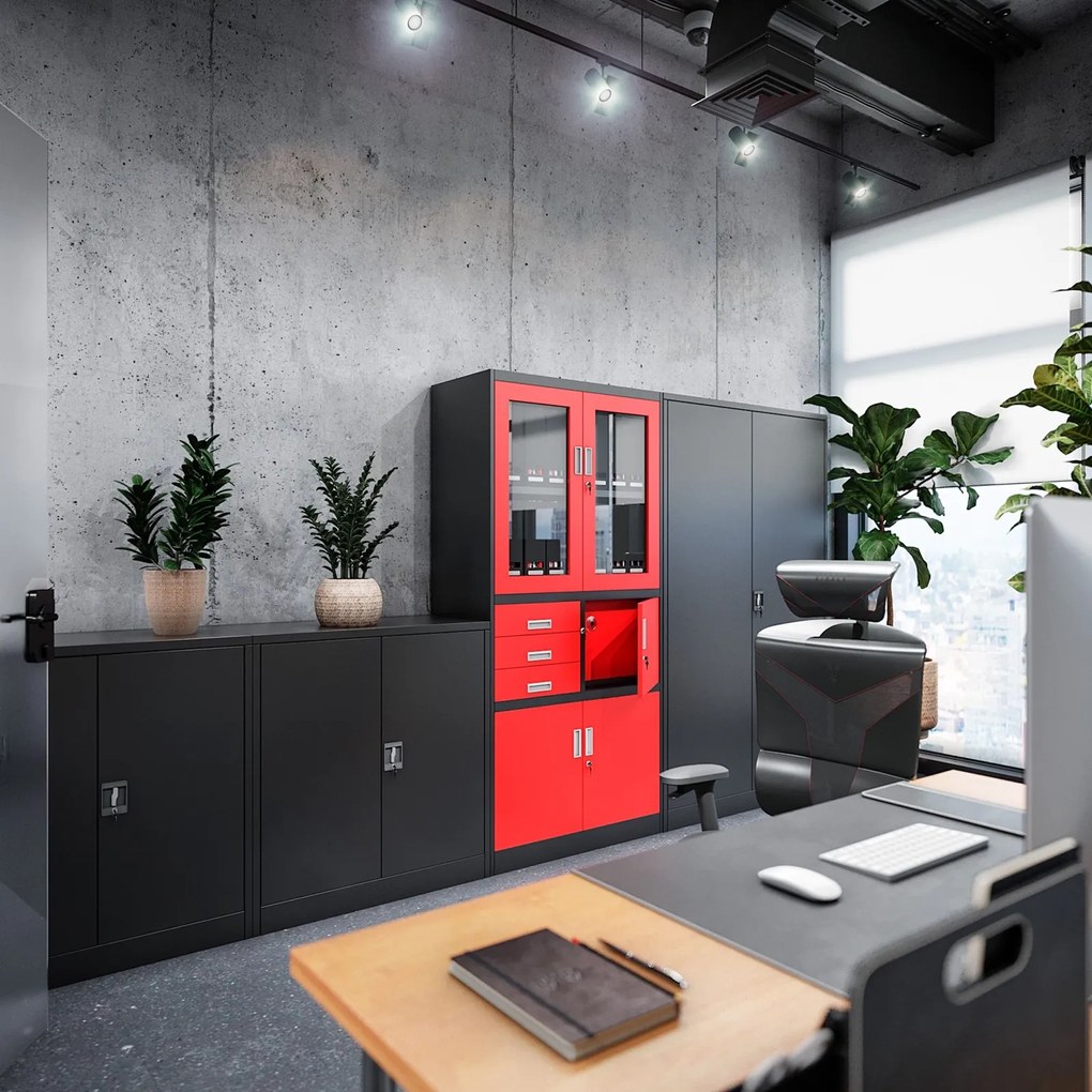 Szafka biurowa na dokumenty Beata 90x40x93 cm antracyt