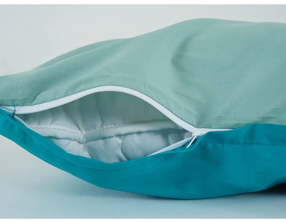 B.E.S. Petrovice Bawełniana pościel Double face turkusowo-oliwkowa