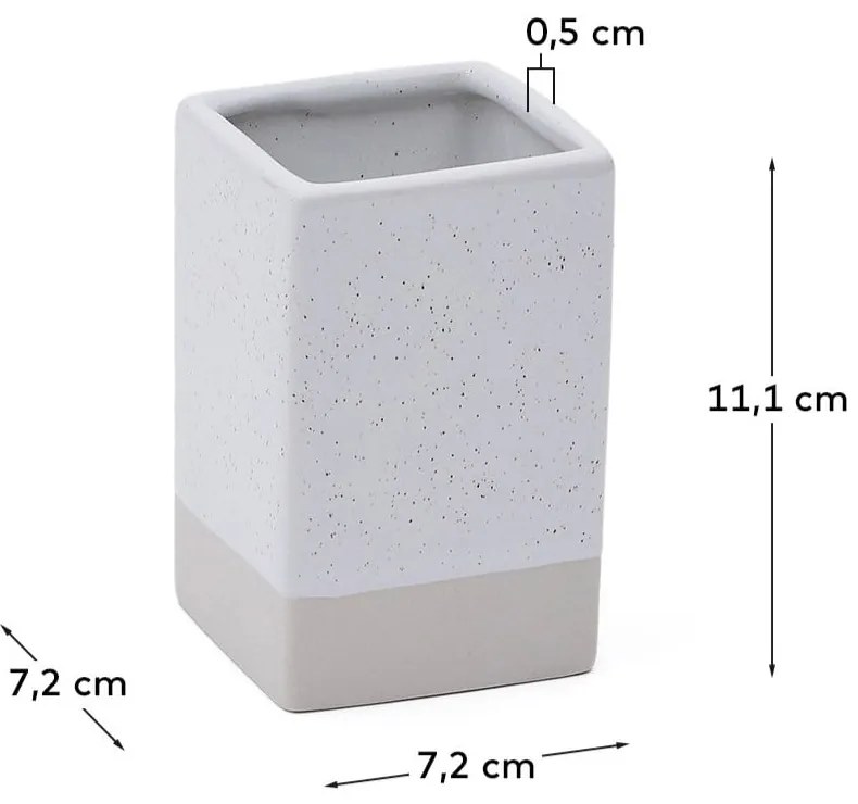 Kremowy ceramiczny kubek na szczoteczki do zębów Careli – Kave Home